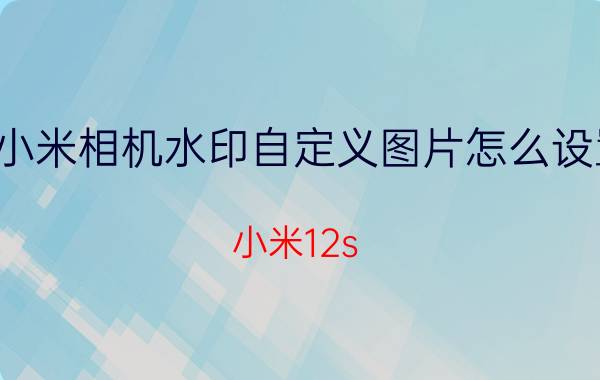 小米相机水印自定义图片怎么设置 小米12s ultra如何加水印？